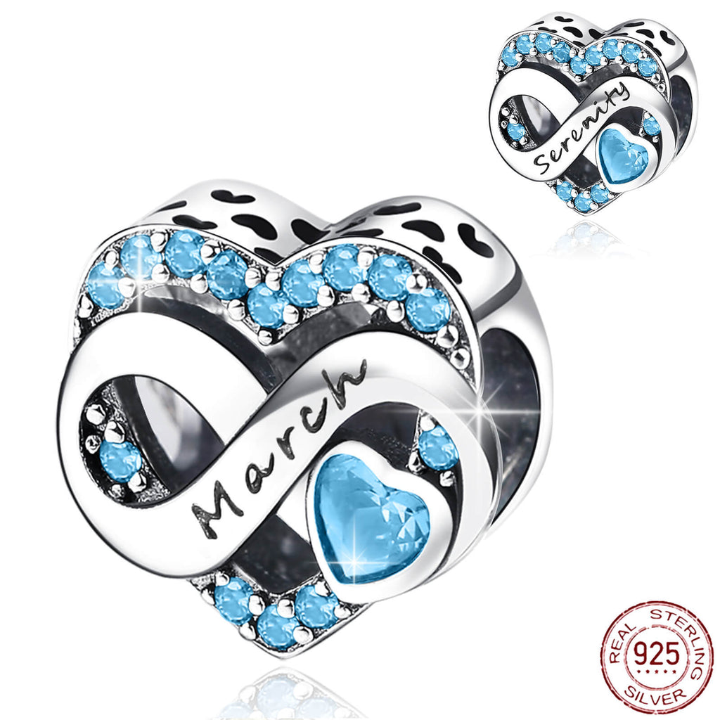 2022 New 925 Sterling Silver Birthstone Heart New design Bead Fit Original Pandora Charms Bracelet Women Jewelry DIY Gift