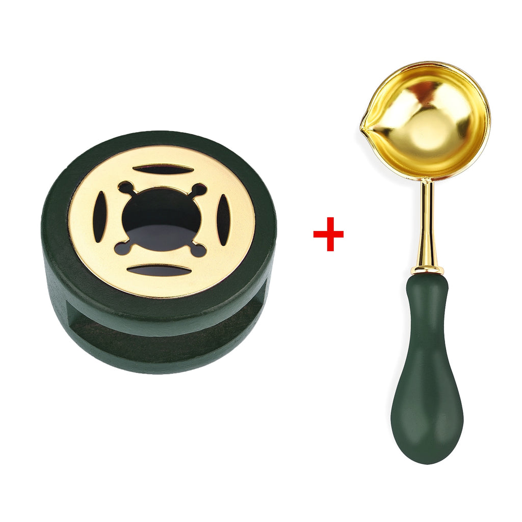 1/2PCS Retro Wax Seal Stamp Set Lacquer Stove With Wood Handle Spoon Wax Seal Melting Furnace Heater Wax Bead Stick Heater Pot