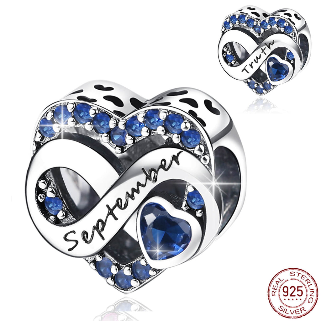 2022 New 925 Sterling Silver Birthstone Heart New design Bead Fit Original Pandora Charms Bracelet Women Jewelry DIY Gift