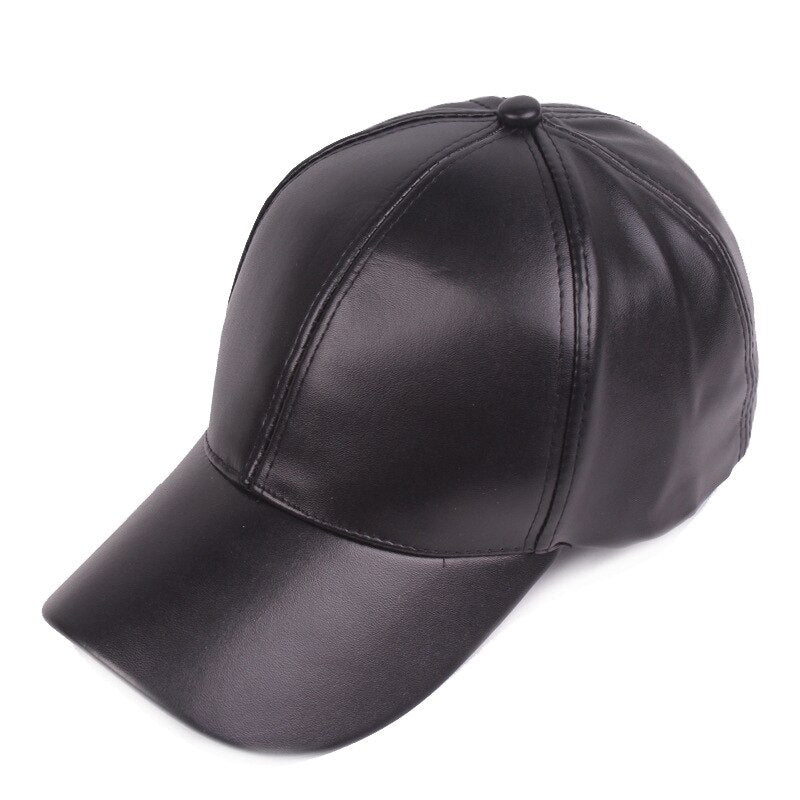 Women Men Hat PU Leather Baseball Cap Visor Light Board Solid Men Hip Hop Cap Outdoor Sun Hat Adjustable Sports caps