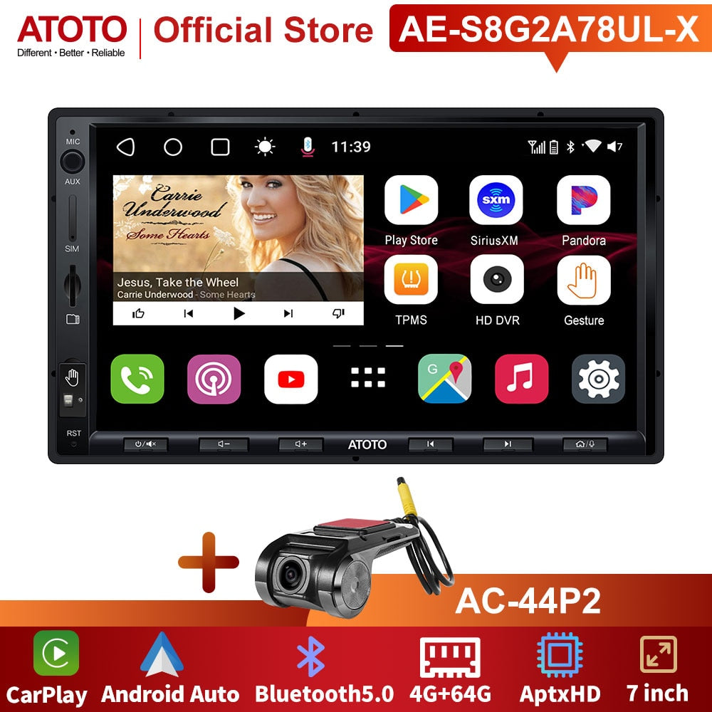 ATOTO S8 Ultra Car Radio 2 Din Android Car Stereo In-Dash Autoradio Bluetooth Wireless Phone Link Carplay Player Touch Screen