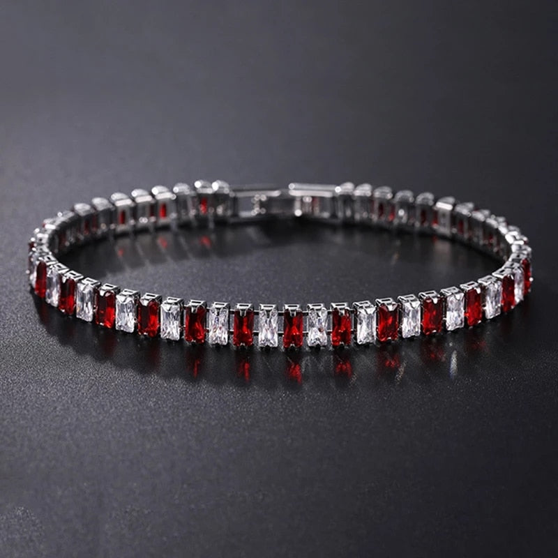 4mm Cubic Zirconia Tennis Bracelets For Women Iced Out Chain Silver Color Bracelet Men Zircon Armband CZ Pulseras Jewelry