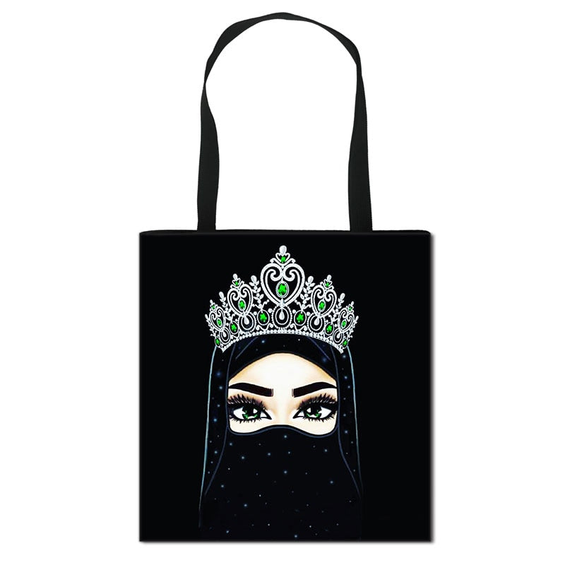 Hijab Face Muslim Shoulder Bag Women Casual Totes Large Capacity Ladies Shopping Bags Islamic Gril Handbag Travel Bags