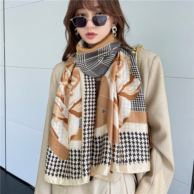 2022 New Design Brand Silk Scarves Summer Women Shawls And Wraps Print Hijabs Scarfs Foulard Femme Pashmina Beach Stoles Luxury