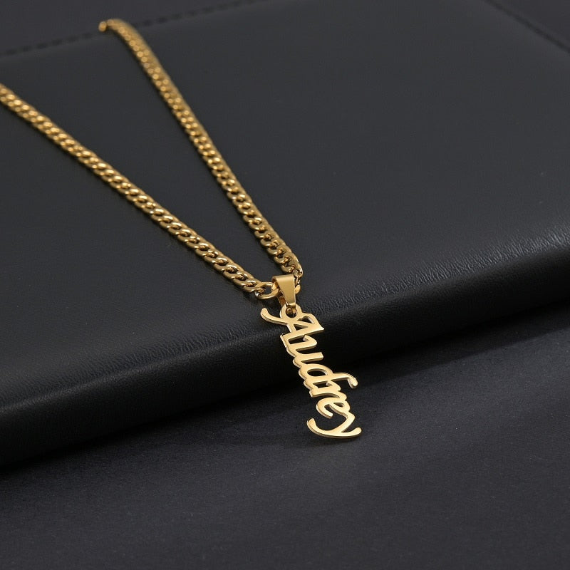 Multiple Styles Custom Name Necklace Custom Jewelry Stainless Steel Personalized Pendant For Women Men Collars Thick Chain Gifts