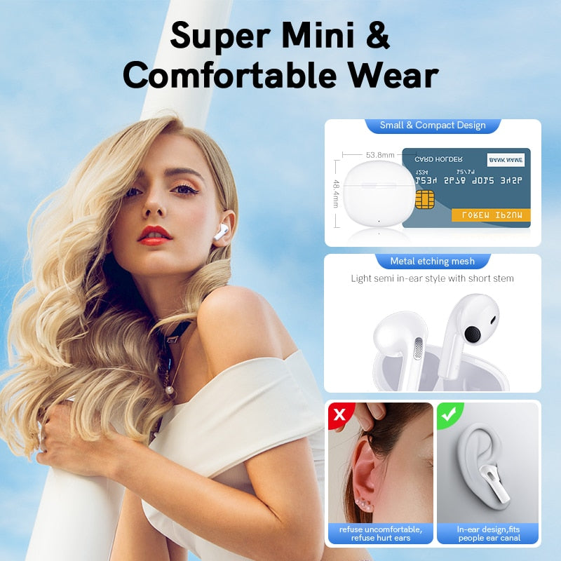 Original Air Pro 6 TWS Wireless Bluetooth Earphones Mini Pods Earbuds Earpod Handfree Headset For Xiaomi Apple iPhone Headphones