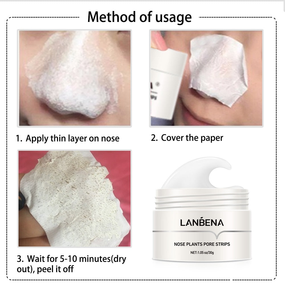 Lanbena Removes Blackhead Nasal Membrane Nasal Strip Cleaner Pores Peeling Deep Cleansing Blackhead Acne Skin Care Product Korea