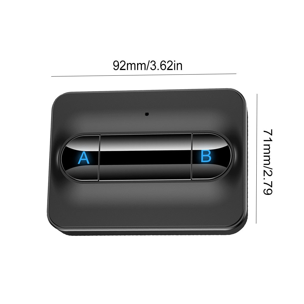 Multipoint Bluetooth 5.0 Audio Transmitter 3.5mm AUX RCA Low Latency Stereo Wireless Adapter Connect 2 Headphones For TV PC Box