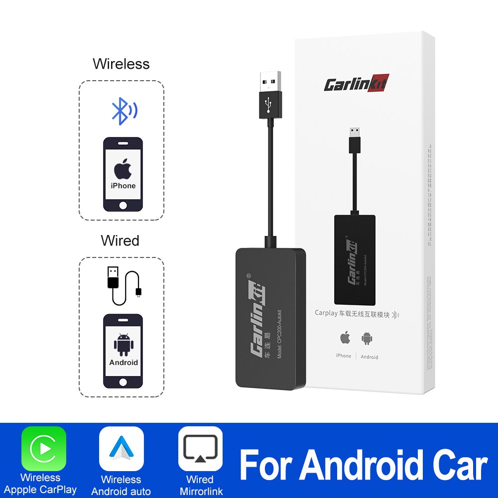 Carlinkit Wireless CarPlay Dongle for Android Car Wireless Android Auto Car Play Adapter Mirror Screen Spotify Waze Plug & Play