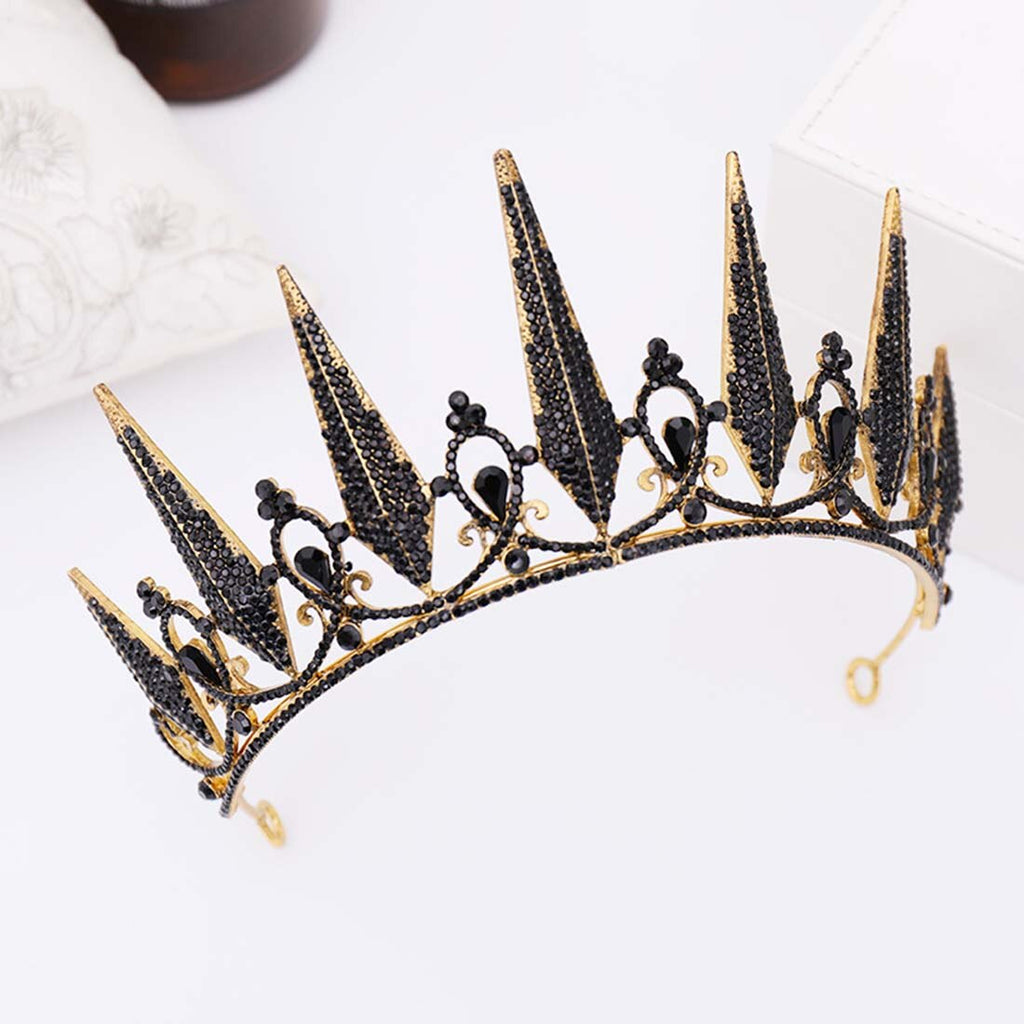 Luxury Crystal Wheat Shape Crown Handmade Gold Color Bride Headdress Wedding Tiara Rhinestone Headpiece Women Hair Accessories