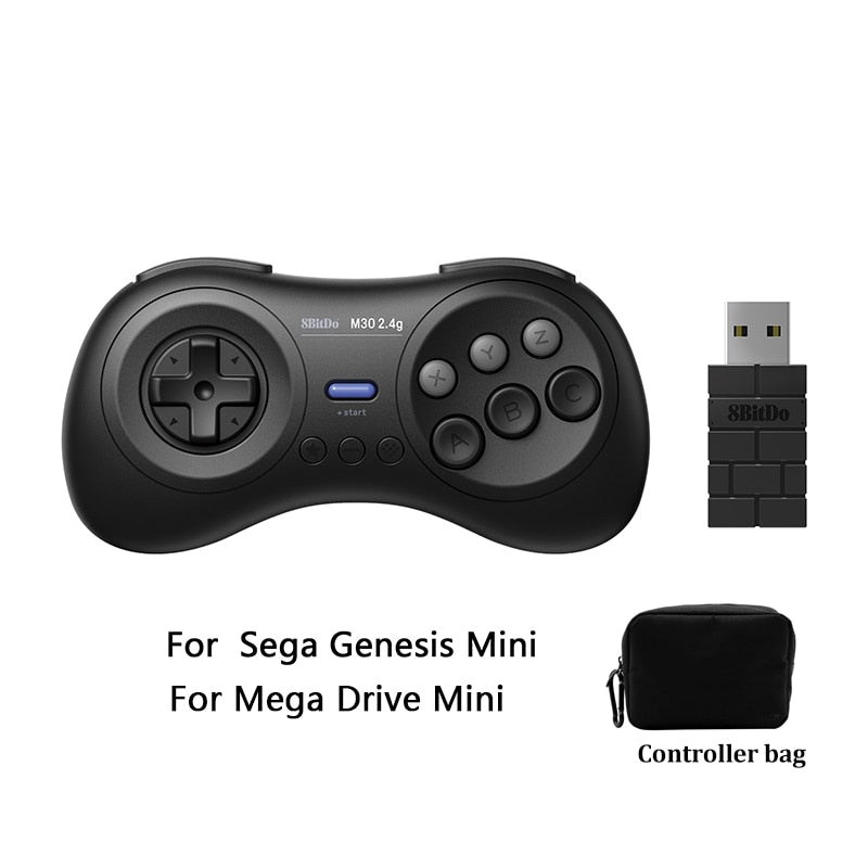 8BitDo M30 2.4G Wireless Black and White Gamepad for Gega Genesis Mini and Mega Drive Mini -  Wireless Game Controller