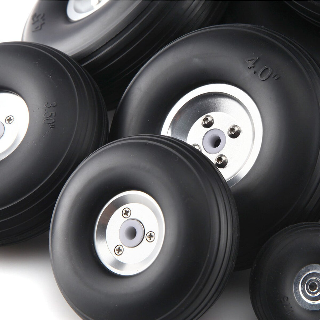 1 Pair Sky-Fly RC Model PU Wheels With Aluminum Hub Multi-size 1 inch " to 5 inch "