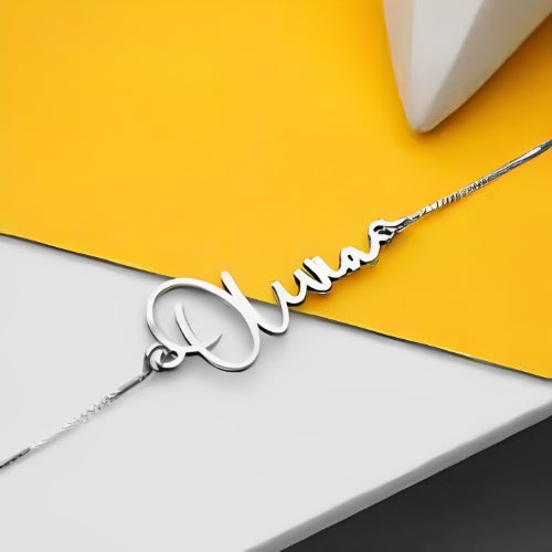 Silver Anklet Bracelet Customized Name Special Font Personalise.