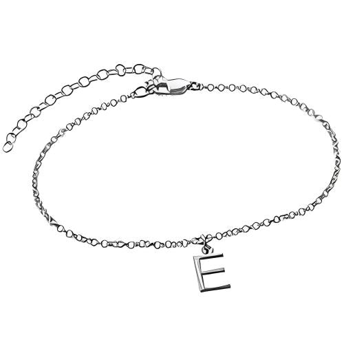 Silver Anklet Bracelet Initails Costum Letter  Personlaised.