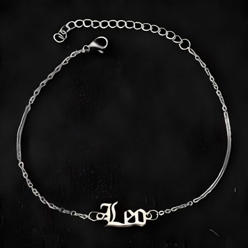 Silver Anklet Bracelet Personalized  Name.
