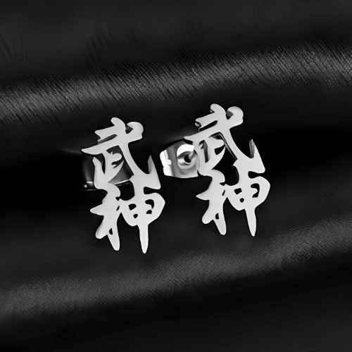 Silver Studs Earrings Chinese Font Customized Name Personalized Name Studs earrings