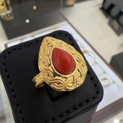 Special Arabic Design Gold Ring with colored stones  jewelry. Suitable for wedding, Egagement, Valentines and special ocassions.$210