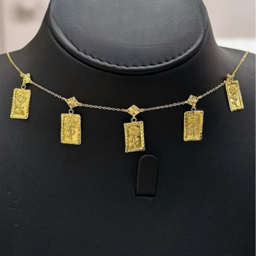 Special  Arabic Design Gold   jewelry Necklace for Birthday, wedding, negagement, Valentines, Birthday and special ocassions.$320