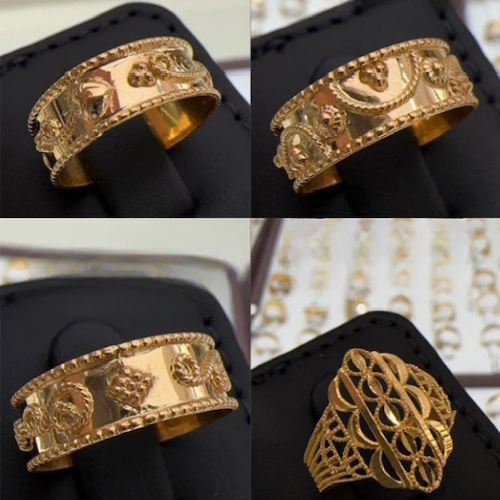 Special Arabic Various Design Gold Ring  jewelry. Suitable for wedding, Egagement, Valentines and Special Ocassions. $280