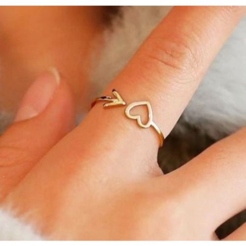 Special Design Heart Arrow Simple Beautiful Ring in Gold, Gold Plated, Rose Gold or Silver