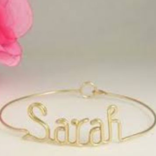 Special customized Name Design Bangle bracelet name   Personalized jewelry for all ocassions. Pure Gold or 18Kgold plated or Silver