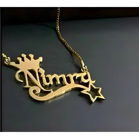Star, Crown Designs Necklaces Personalized name Jewelry.