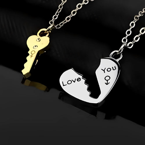 Two-pieces-Fit-key-center-Heart-Silver-Men-Women-Couples-Customized-two-Name-Couples