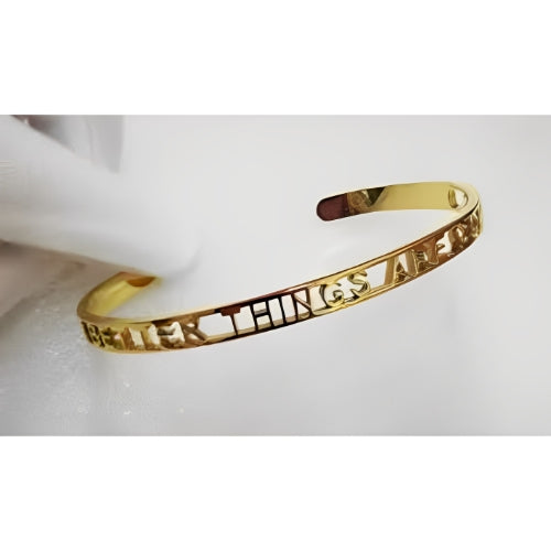 Two Lines Special Design Customized  Names Gold Plated or Pure Silver Bracelet Bangle