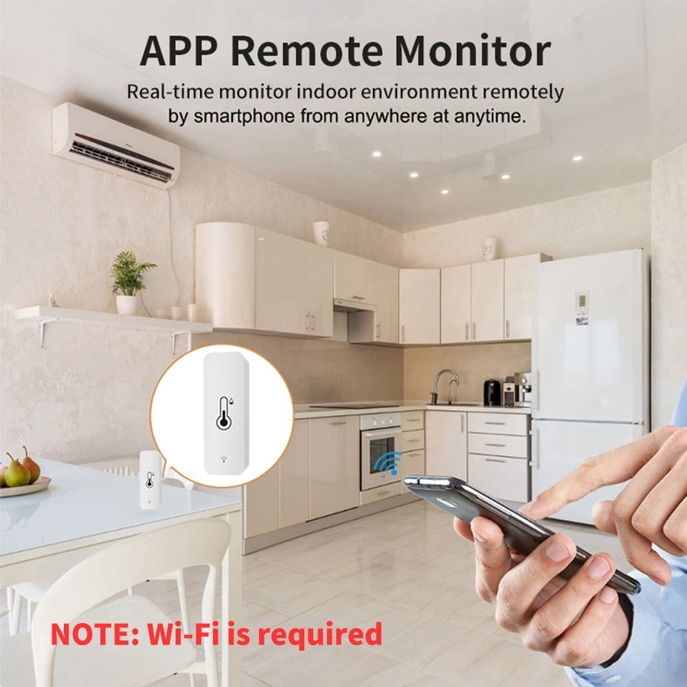 Tuya Smart Temperature And Humidity Sensor  WiFi APP Remote Monitor For Smart Home var SmartLife WorkWith Alexa Google Assistant