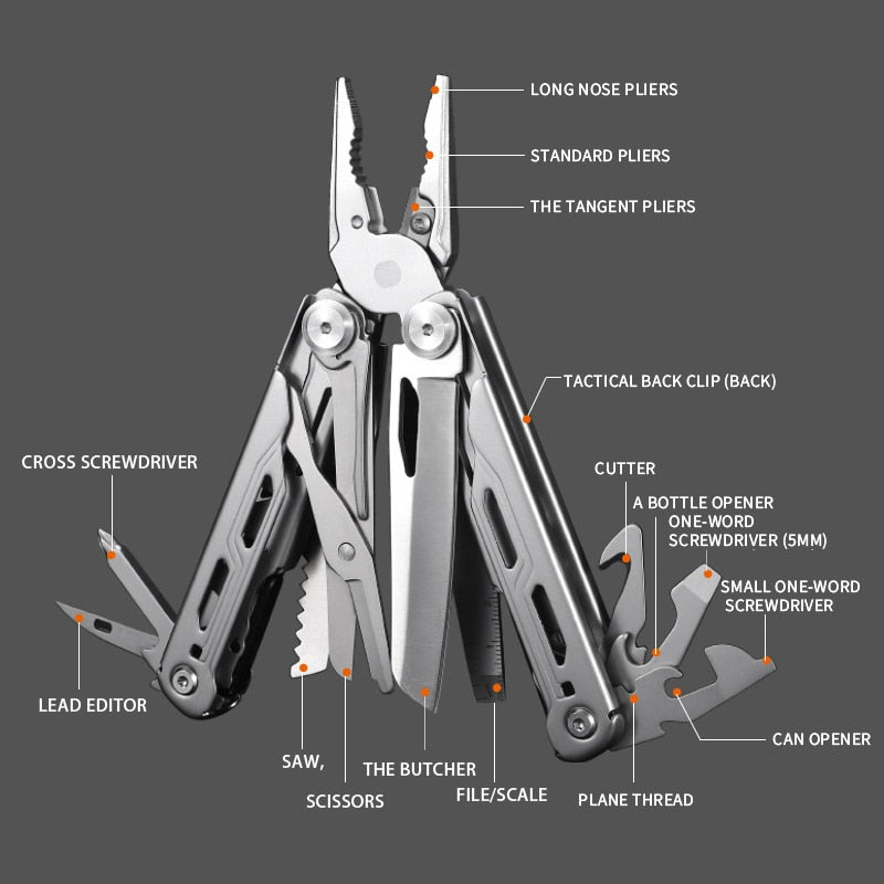 HRC78K 30 in1 Multitool Plier Cable Wire Cutter Multifunctional Multi Tools Outdoor Camping Portable Folding Pliers