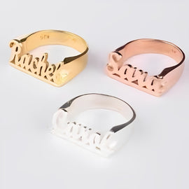 Very Uniques Design Customized Ring Name Special Font Ring your choilce of Gold, Rose Gold or Silver