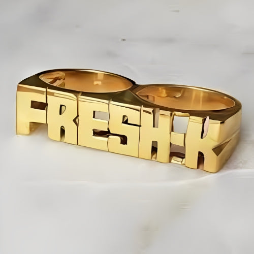 Women-Gold-Men-Silver-Double-finger- Customized -Name-Personalised-Name- Men Ring