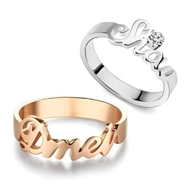 Women-Gold-Silver-Customized -Name-Personalised-Name- Men Ring