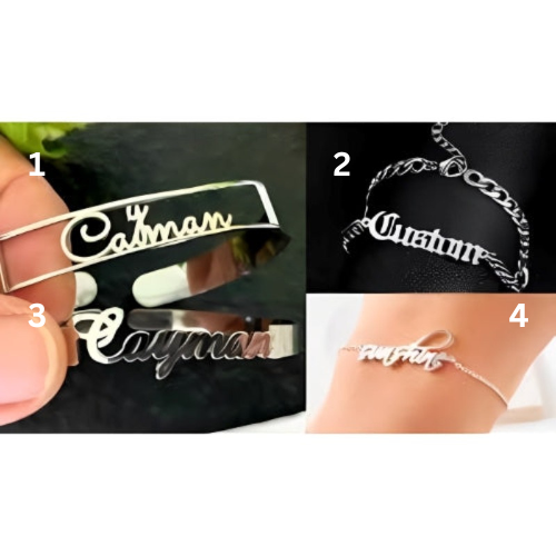 Different design Name Customized Bracelets Bangles Pure Silver