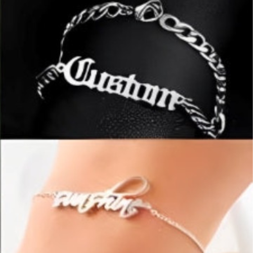 Different design Name Customized Bracelets Bangles Pure Silver