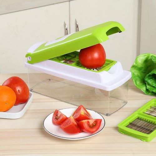 Vegetable Chopper 12 in 1 Slicer Cutter Chopper and Grater Vegetable Slicer Cheese Slicer Onion Chopper Blue