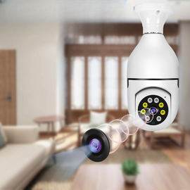 5G Wifi 5MP E27 Bulb Surveillance Camera Indoor 4X Digital Zoom AI Human Detect Full Color Night Vision Wireless Cam Smart Home