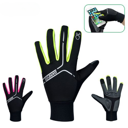 Darevie Full Finger touchscreen riding gloves winter warm touch gloves thermal fleece cycling gloves custom