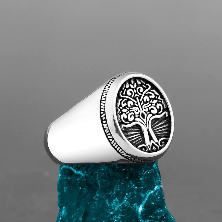 Men Nordic Viking Stainless Steel Ring Anchor Compass Tree of Life Viking Rune Wolf Men and Women Ring Jewelry.