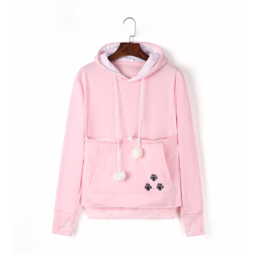 Cute Hoodies Pullover Sweatshirts With Pet Pocket For Cat Clothes Winter Women