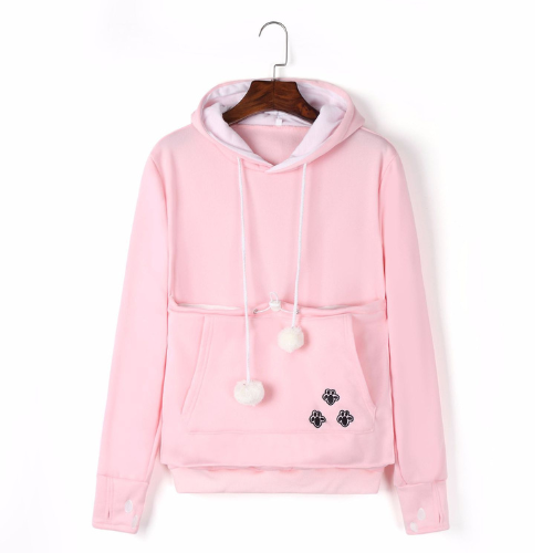 Cute Hoodies Pullover Sweatshirts With Pet Pocket For Cat Clothes Winter Women