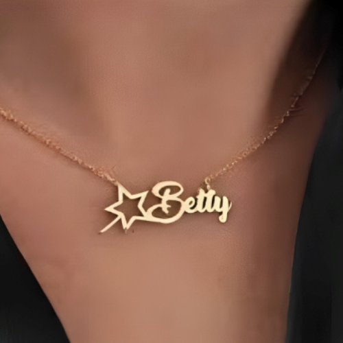 Customized name Pendants gold Star unique personal present.