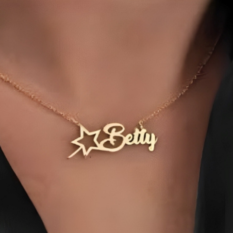 Customized name Pendants gold Star unique personal present.