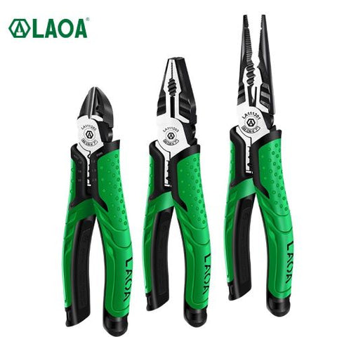 LAOA Wire Cutters Industrial Grade Hand Pliers Household Sets Multifunctional 7 inch Electrician Long Nose Diagonal Pliers