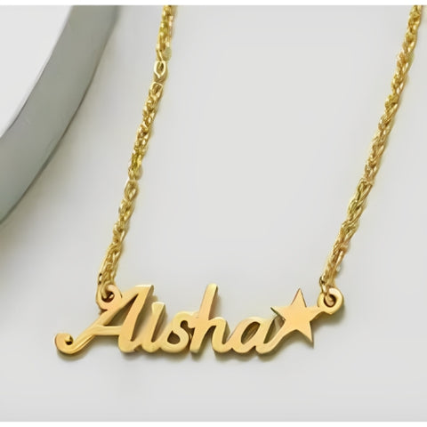 Star Gold Customized Name pendant Design jewelry.