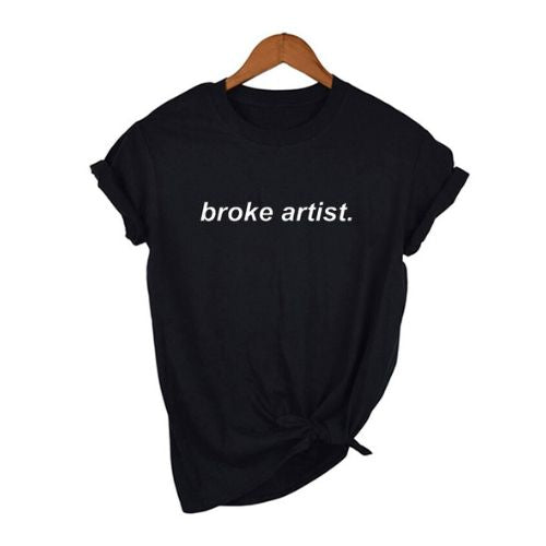 Gothic Aesthetic Tee Black Graphic Summer T-shirt with Letters by a Broke Artist Harajuku Tops Tumblr Clothing Tees.