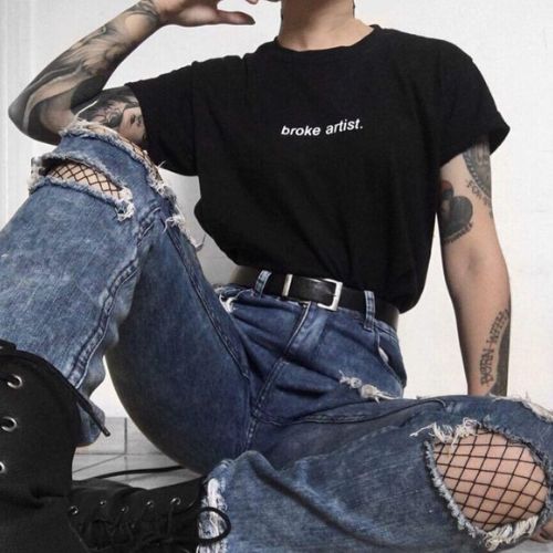 Gothic Aesthetic Tee Black Graphic Summer T-shirt with Letters by a Broke Artist Harajuku Tops Tumblr Clothing Tees.