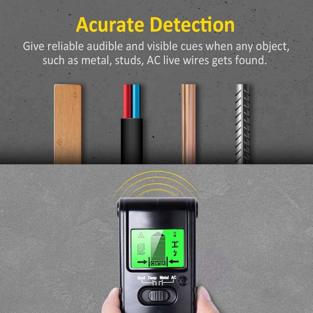 4 In 1 Electric Wood Detector Stud Finder Wall Scanner Sensor Wall Scanner With LCD Display For Wood AC Wire Metal Studs Detection