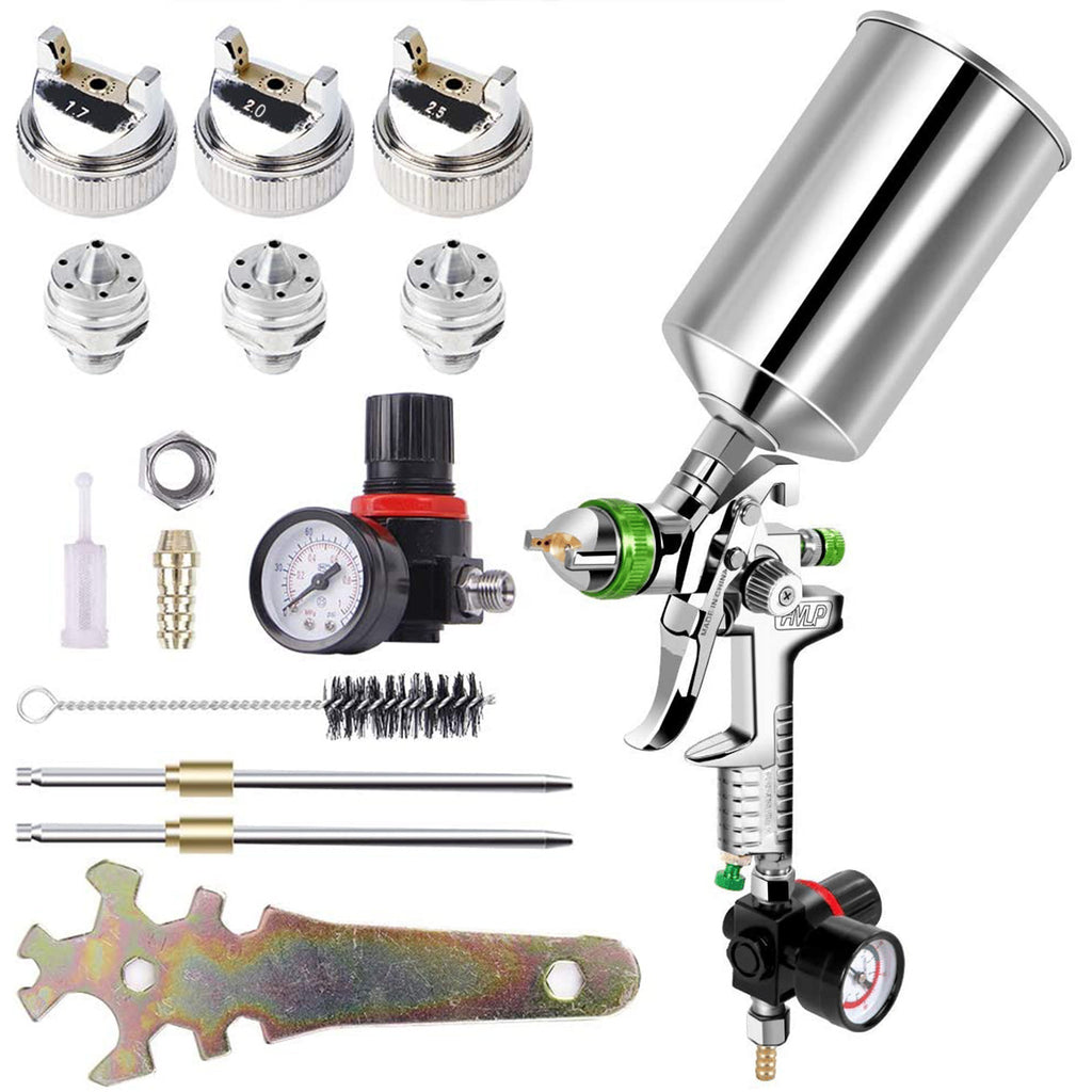 2008HVLP Paint Air Spray G un Kit Gravity Feed Car P-rimer 1.4MM~2.0MM Nozzle