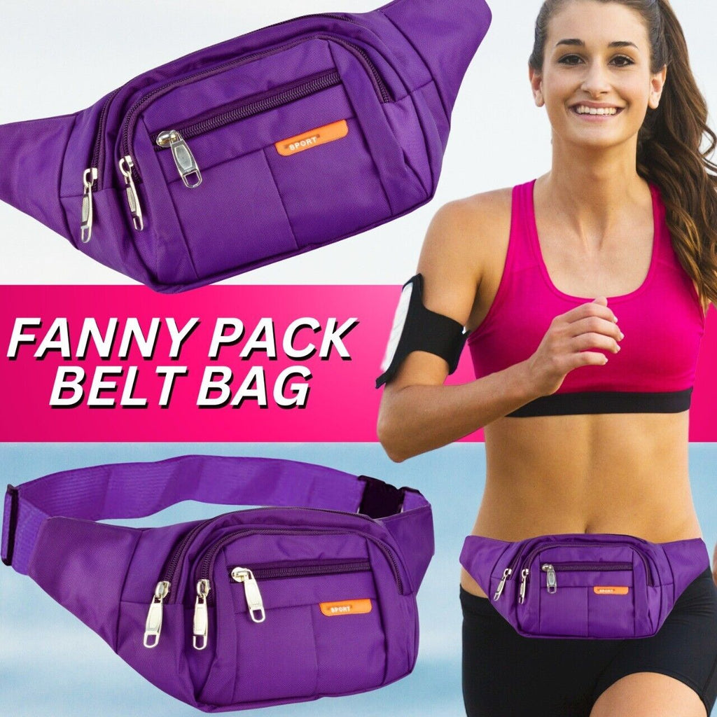 Men Women Fanny Pack Belt Waist Bag Cross Body Sling Shoulder Travel Sport Pouch